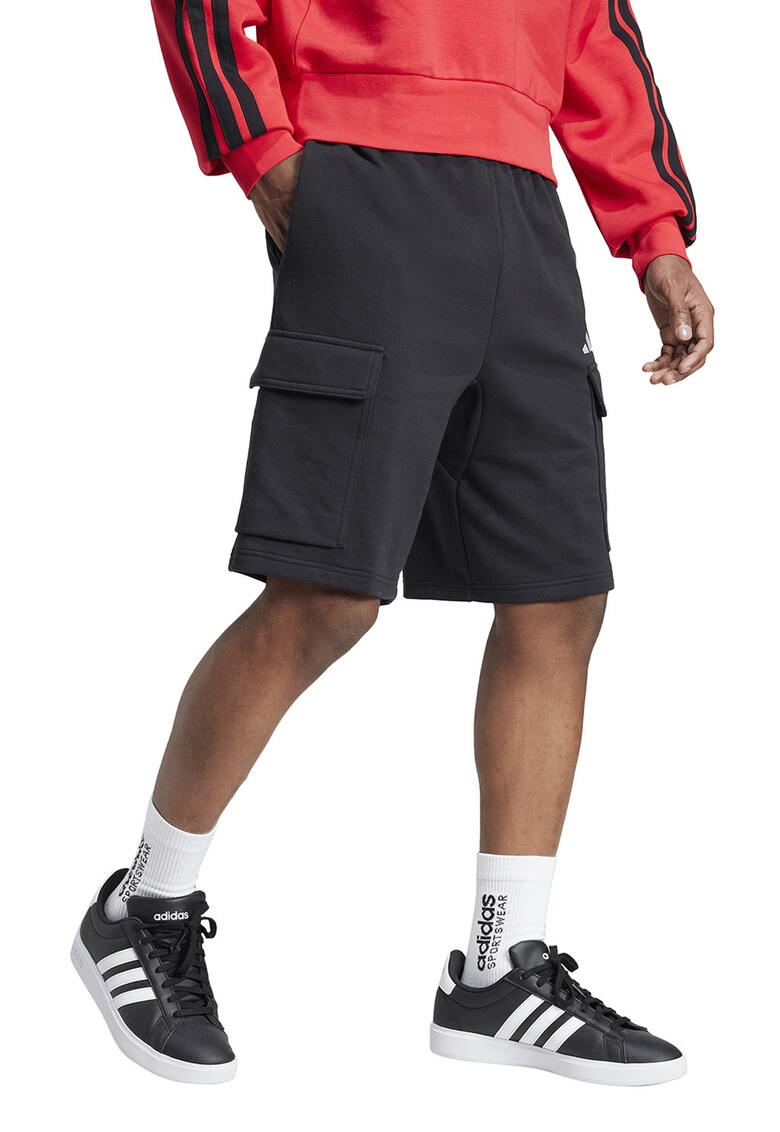 Pantaloni scurti cu snur - Alb/Negru