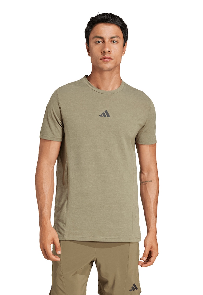 Tricou slim fit pentru fitness D4T - Verde inchis