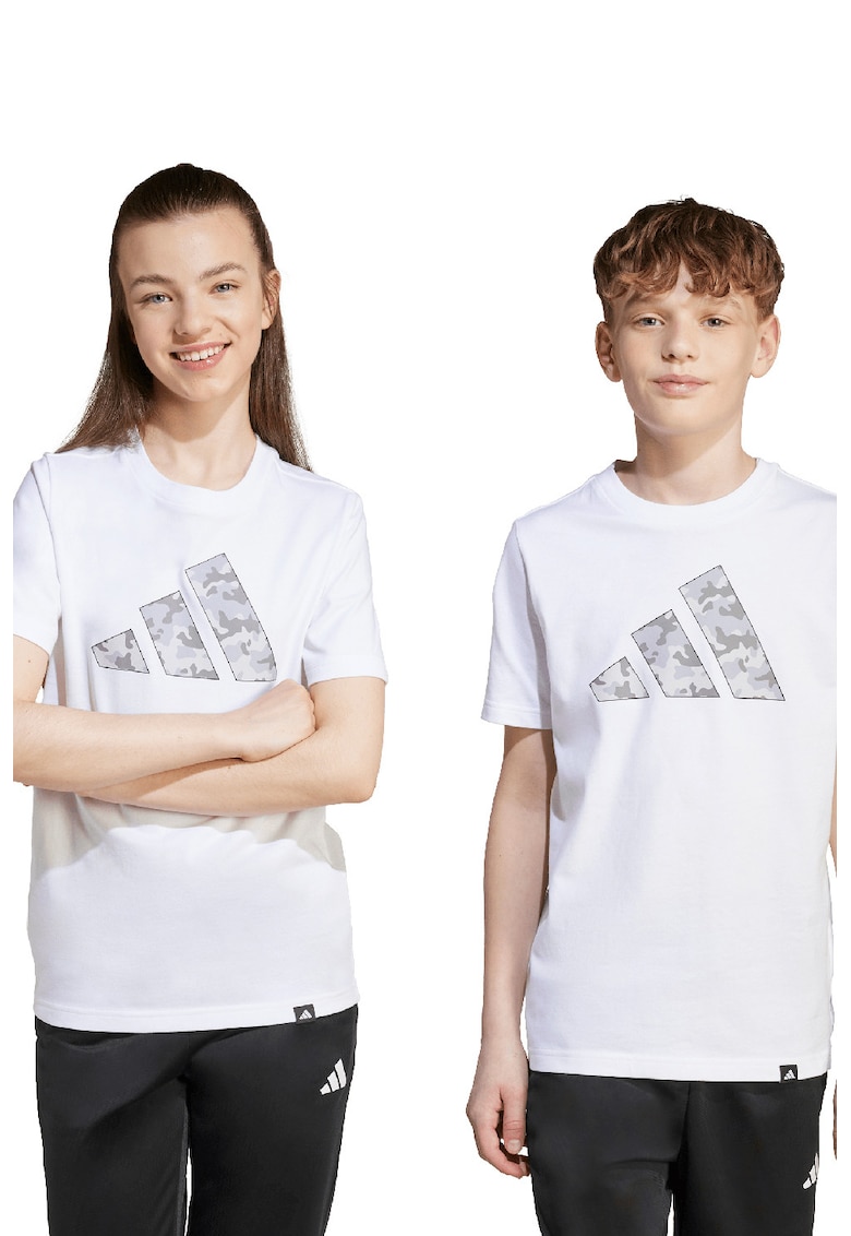 Tricou cu logo Camo - Alb/Argintiu