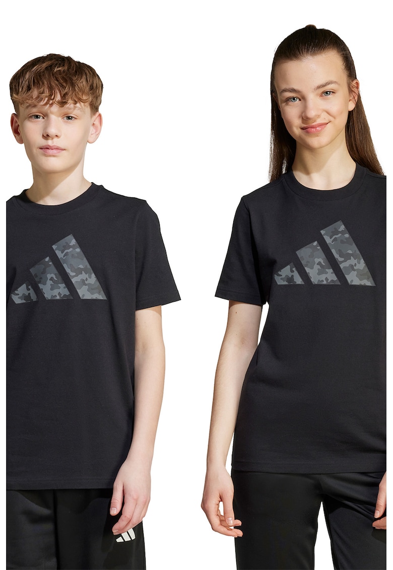 Tricou cu logo Camo - Negru/Gri