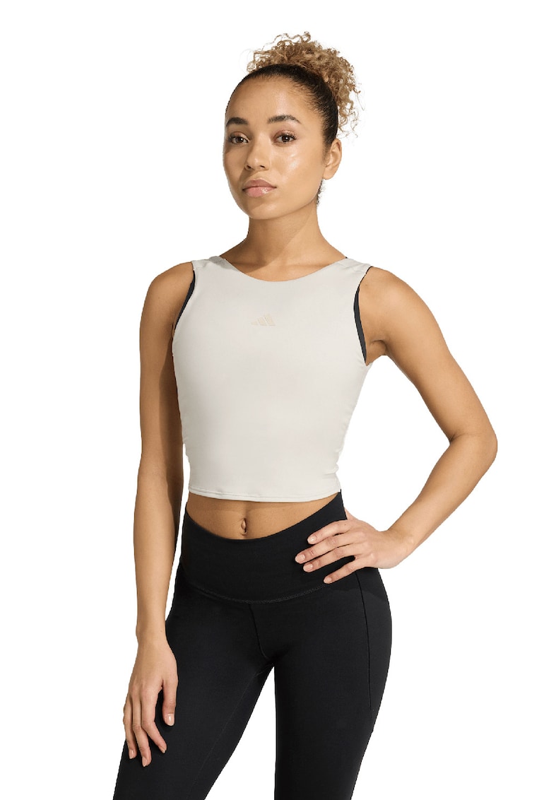 Top crop pentru antrenament Motion - Crem