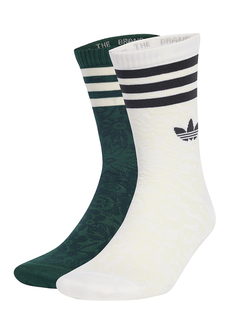 Set de sosete cu logo - 2 piese - Verde englez/Alb murdar