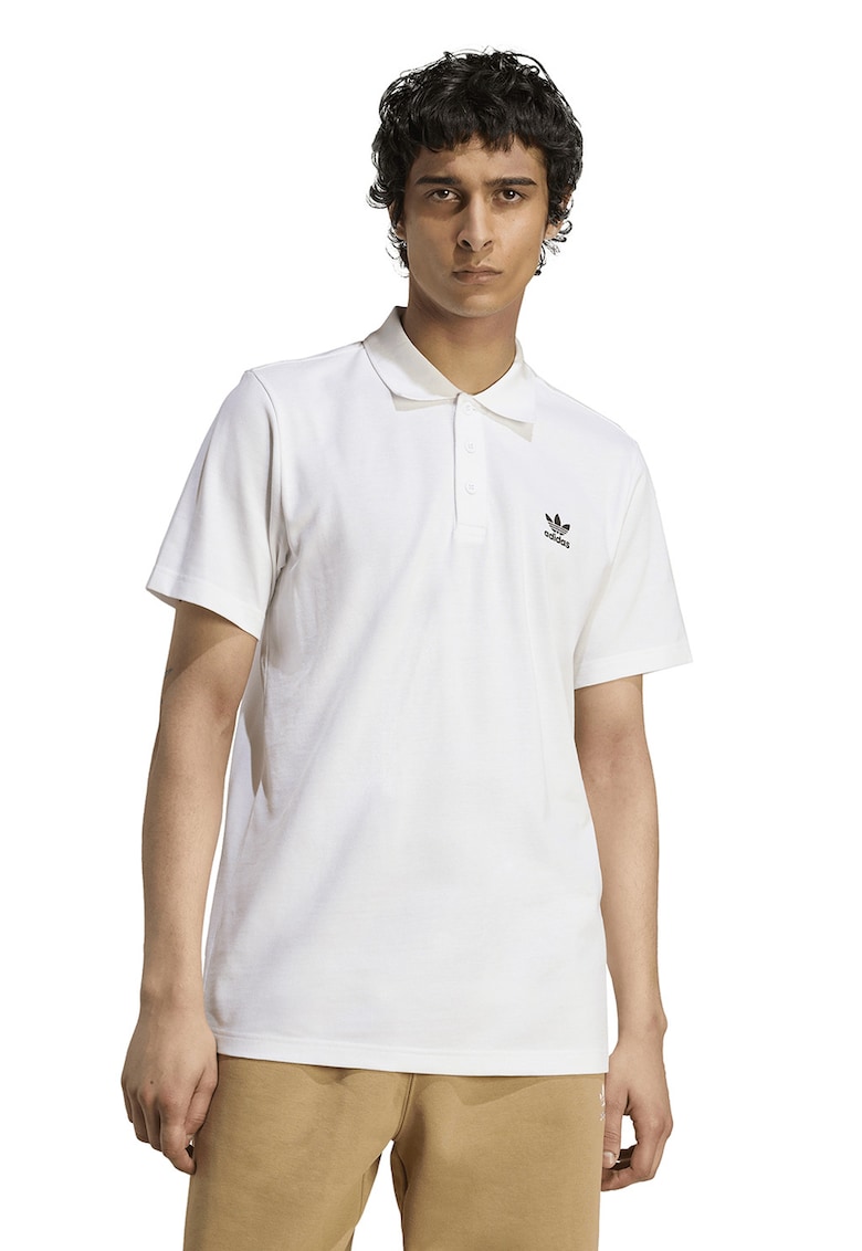 Tricou polo cu imprimeu logo pe piept - Alb