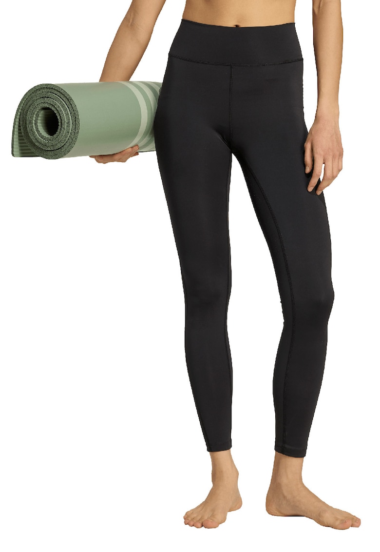 Colanti cu talie inalta pentru fitness Essential - Negru stins
