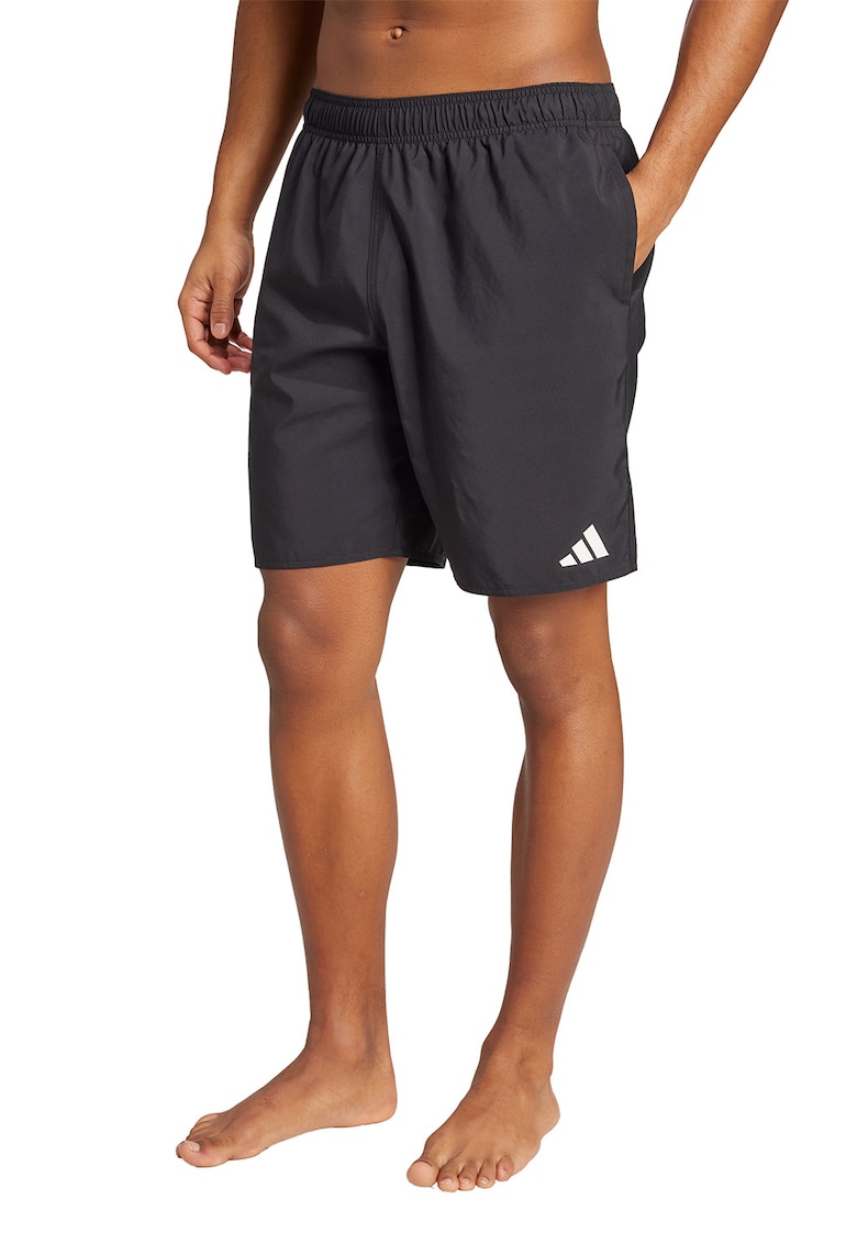 Pantaloni scurti de baie cu talie elastica - Alb/Negru