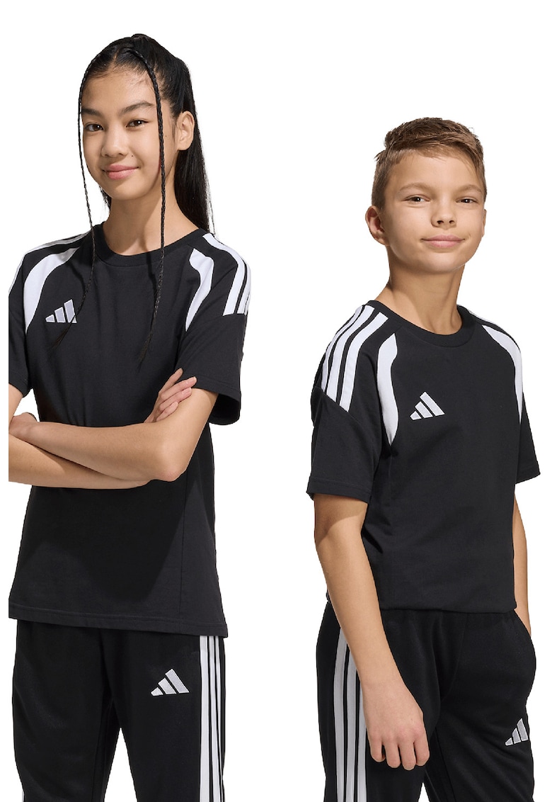 Tricou din bumbac cu logo pentru fotbal Tiro26 - Alb/Negru
