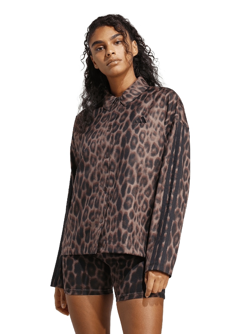Jacheta usoara cu animal print - Negru/Maro