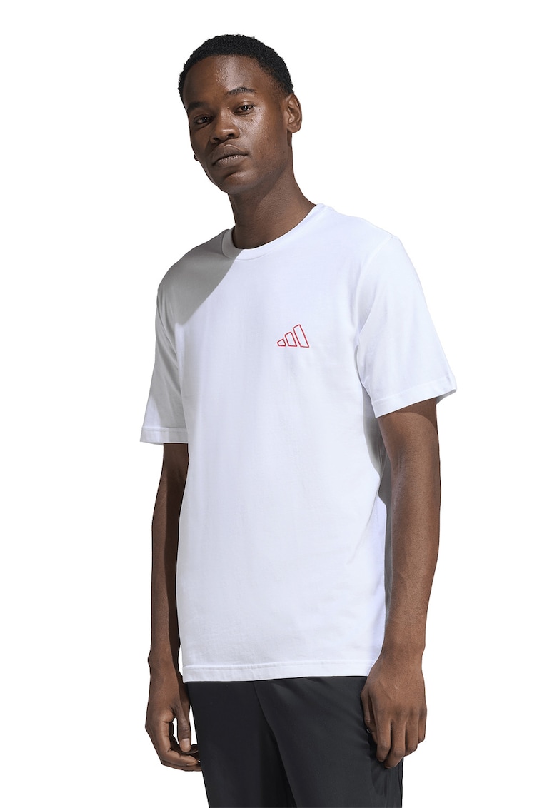 Tricou cu text Bold - Alb optic