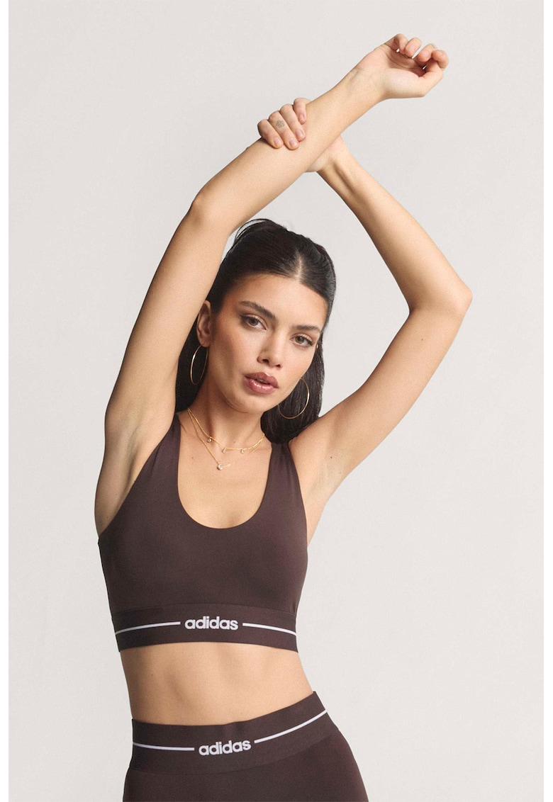 Bustiera cu sustinere usoara pentru fitness Hyperglam - Maro inchis