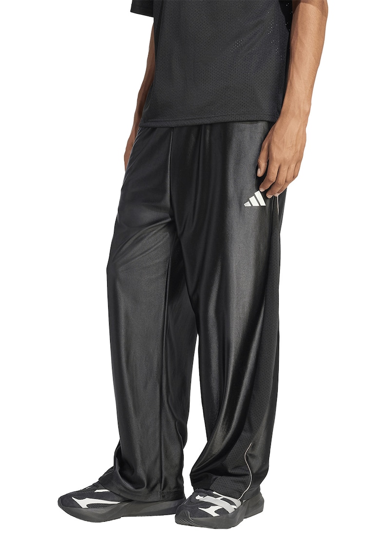 Pantaloni drepti de trening cu aspetc lucios Stadium - Negru
