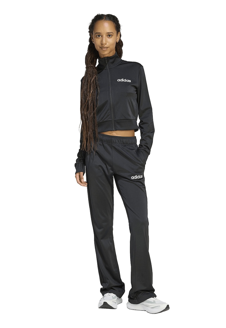 Trening slim fit cu talie inalta si logo brodat Glam - Negru