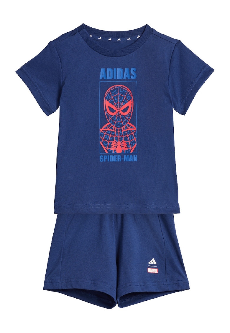 Set de tricou si pantaloni scurti Marvel - Rosu/Albastru inchis