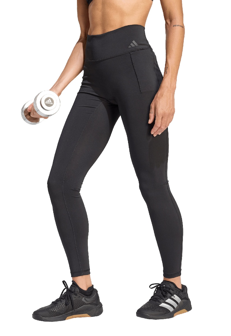 Colanti cu buzunare laterale pentru fitness - Negru