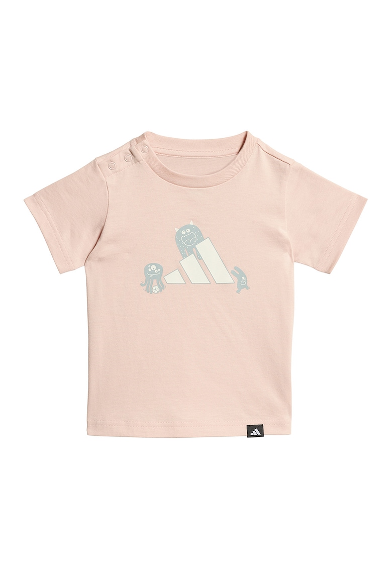 Tricou de bumbac cu imprimeu Tirons - Piersica