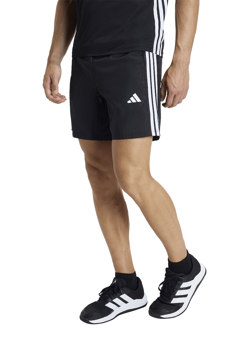 Pantaloni scurti cu buzunare cu fermoar pentru fitness Essentials - Alb/Negru