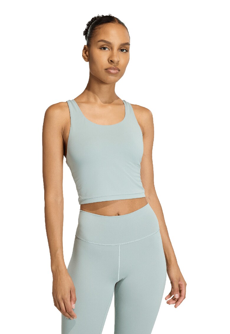 Sutien uni pentru fitness - Alb/Verde pal