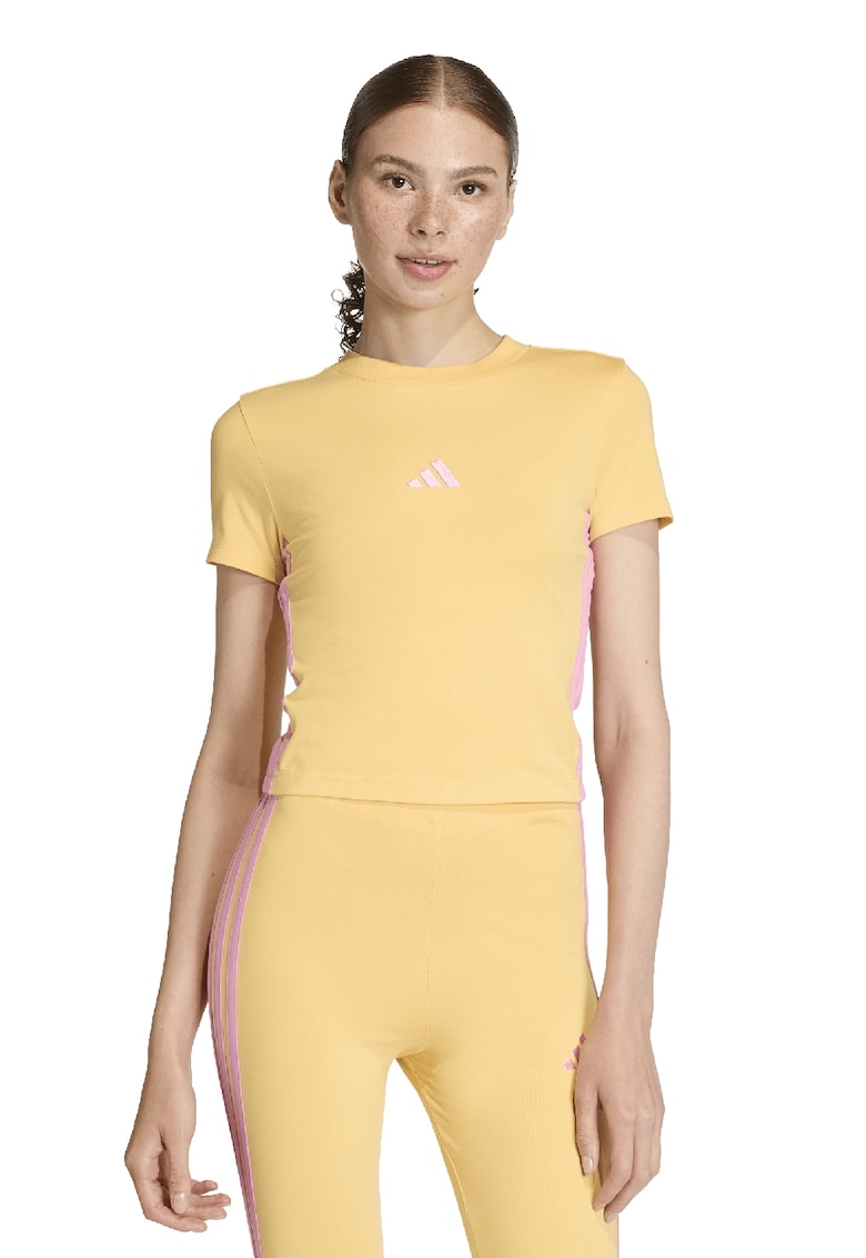 Tricou crop cu croiala slim-fit Essentials - Portocaliu pal/Roz