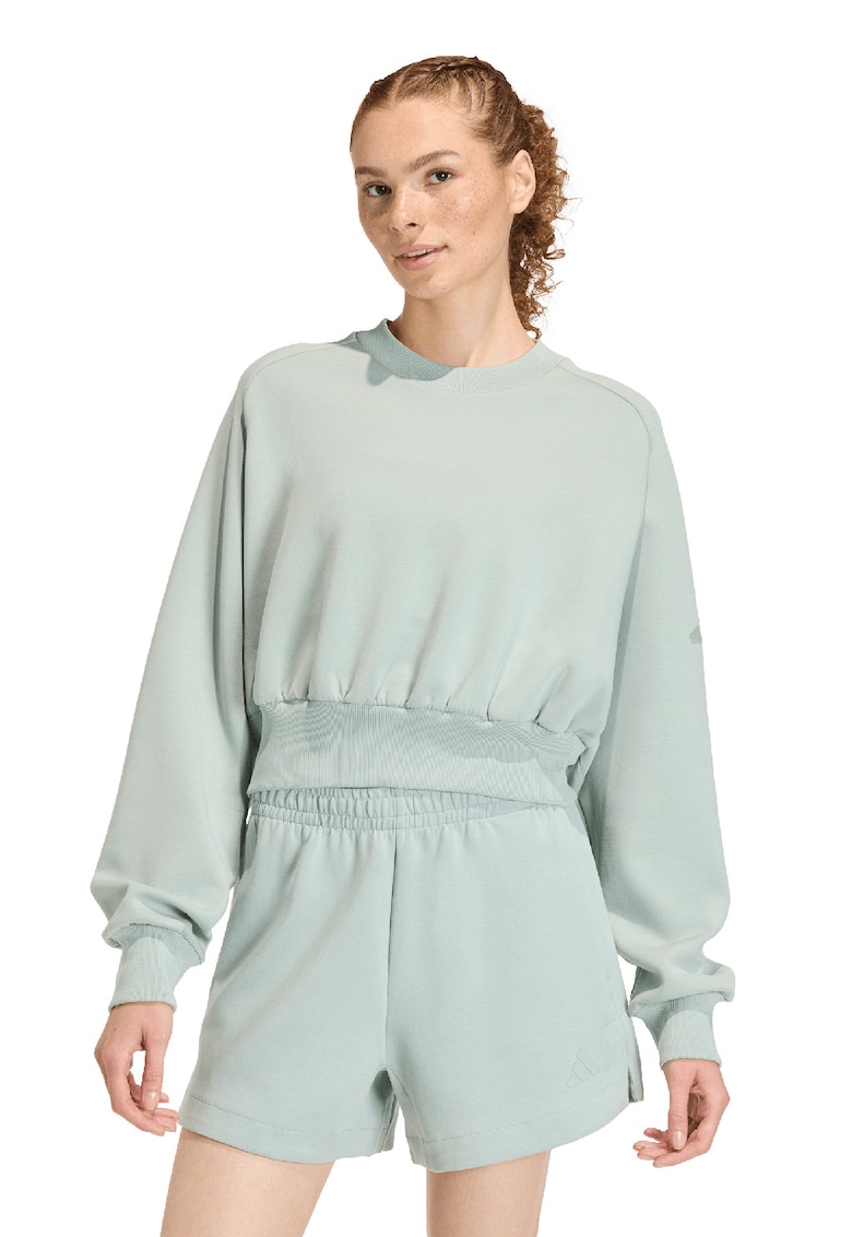 Bluza de trening din amestec de modal cu croiala lejera Soft Lux - Alb/Verde pal