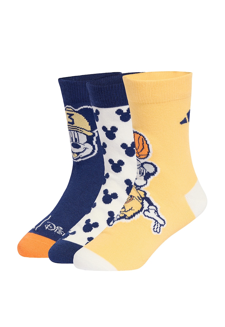 Set de sosete Mickey Mouse - 3 perechi - Galben pal/Alb murdar/Bleumarin