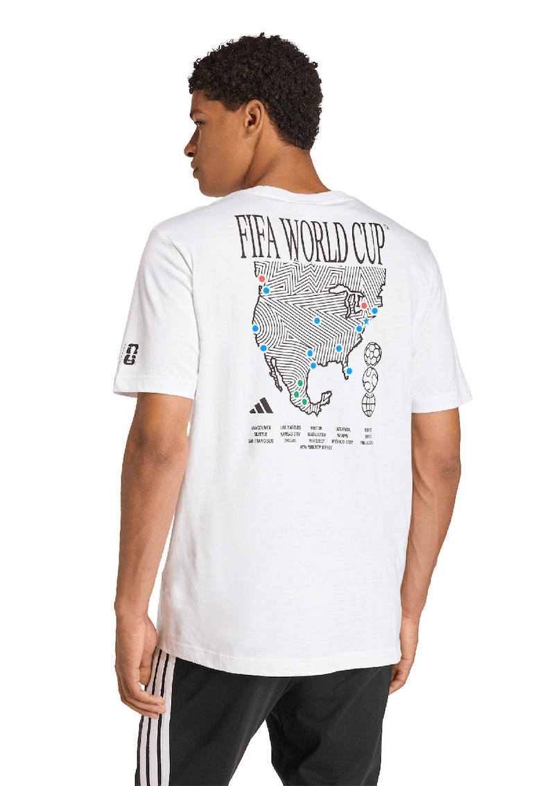 Tricou cu imprimeu FIFA World Cup pe partea din spate - Negru/Alb optic