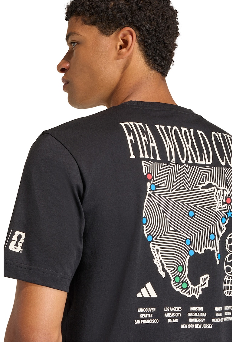 Tricou cu imprimeu FIFA World Cup pe partea din spate - Negru