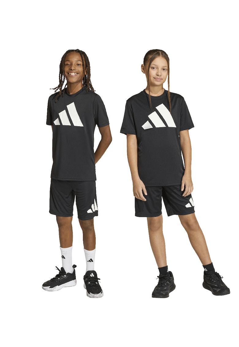 Pantaloni scurti cu snur pentru fitness - Negru