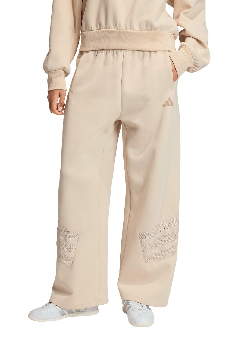 Pantaloni de trening cu croiala ampla si talie elastica - Maro nisip