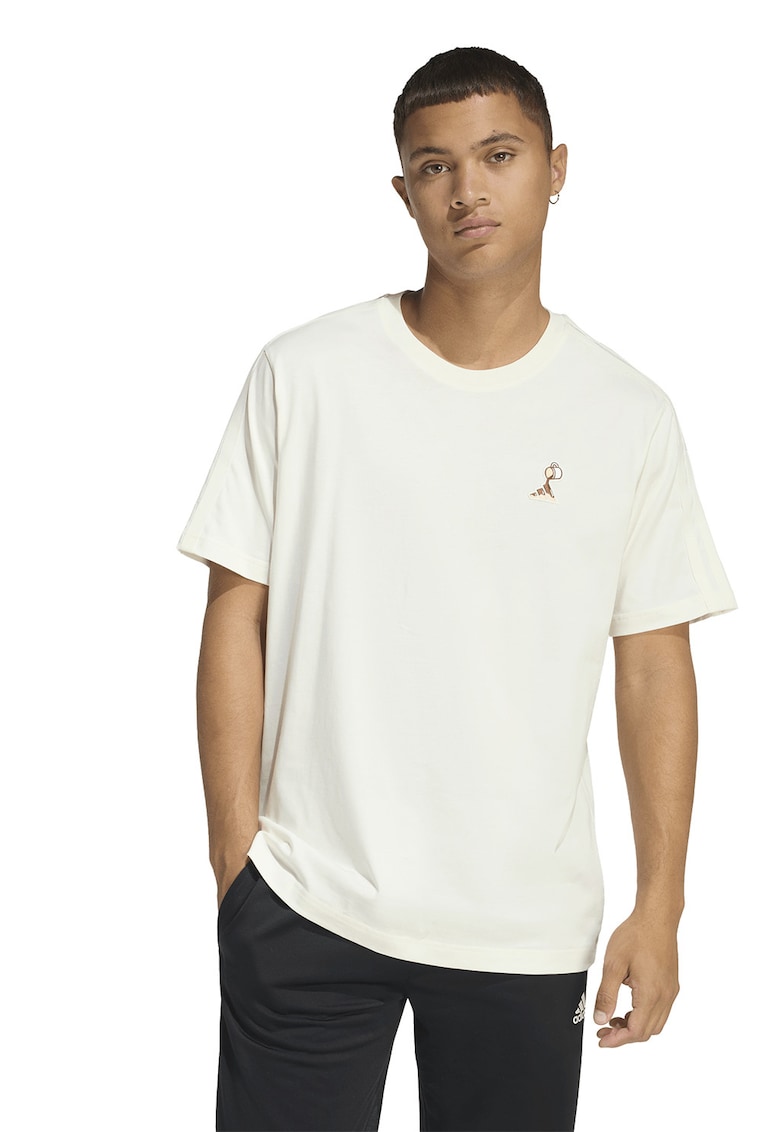 Tricou de bumbac cu aplicatie mica cu logo Coffee Pr - Alb murdar