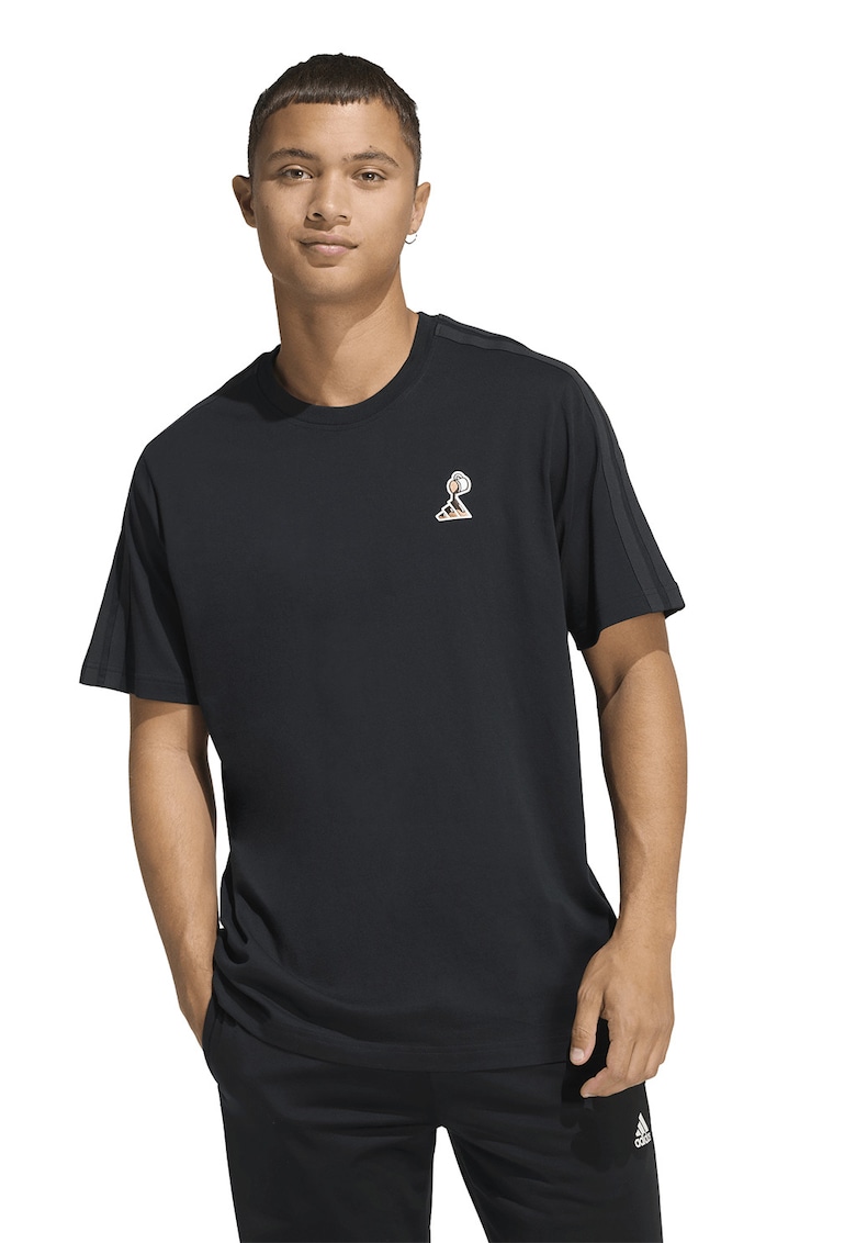 Tricou de bumbac cu aplicatie mica cu logo Coffee Pr - Negru