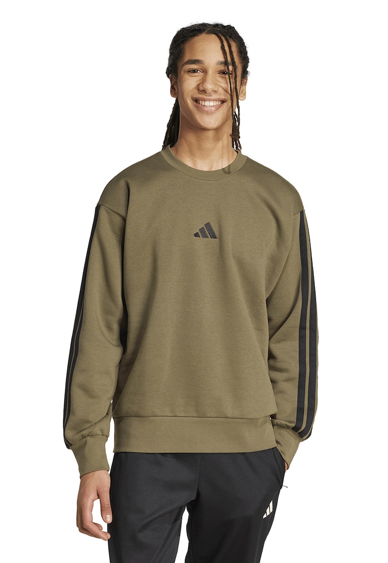 Bluza de trening din amestec de bumbac cu detaliu monograma - Negru/Verde masliniu