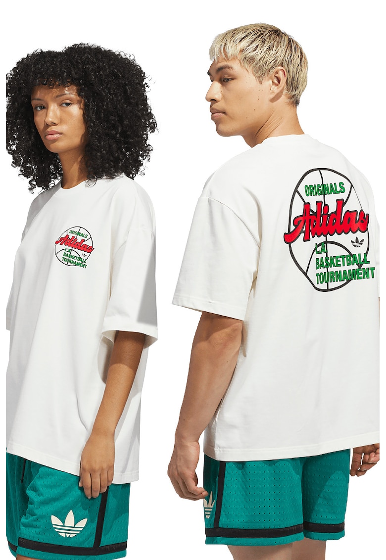 Tricou unisex lejer pentru baschet - Verde/Alb murdar