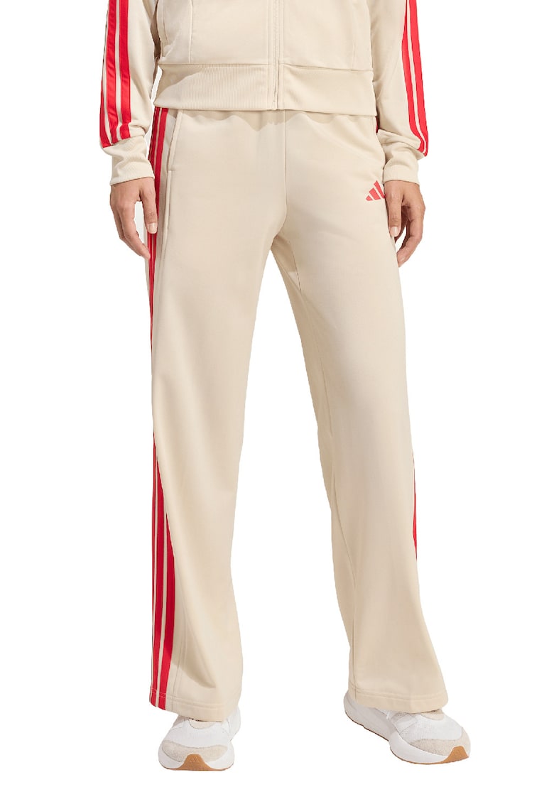 Pantaloni de trening cu croiala dreapta si logo - Bej deschis