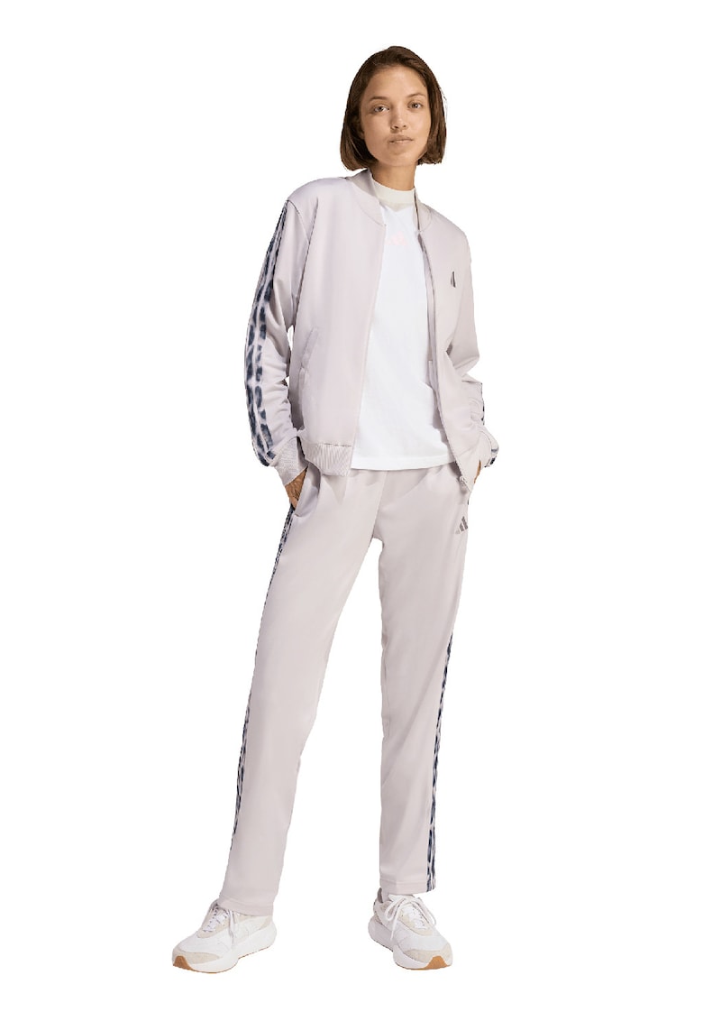 Trening cu fermoar si dungi contrastante - Lila pal