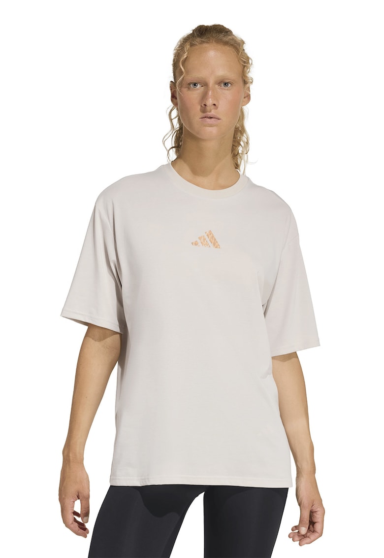 Tricou cu maneci cazute pentru fitness - Crem