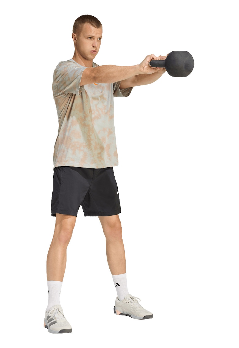 Tricou cu decolteu la baza gatului si model pentru antrenament - Portocaliu/Verde pal