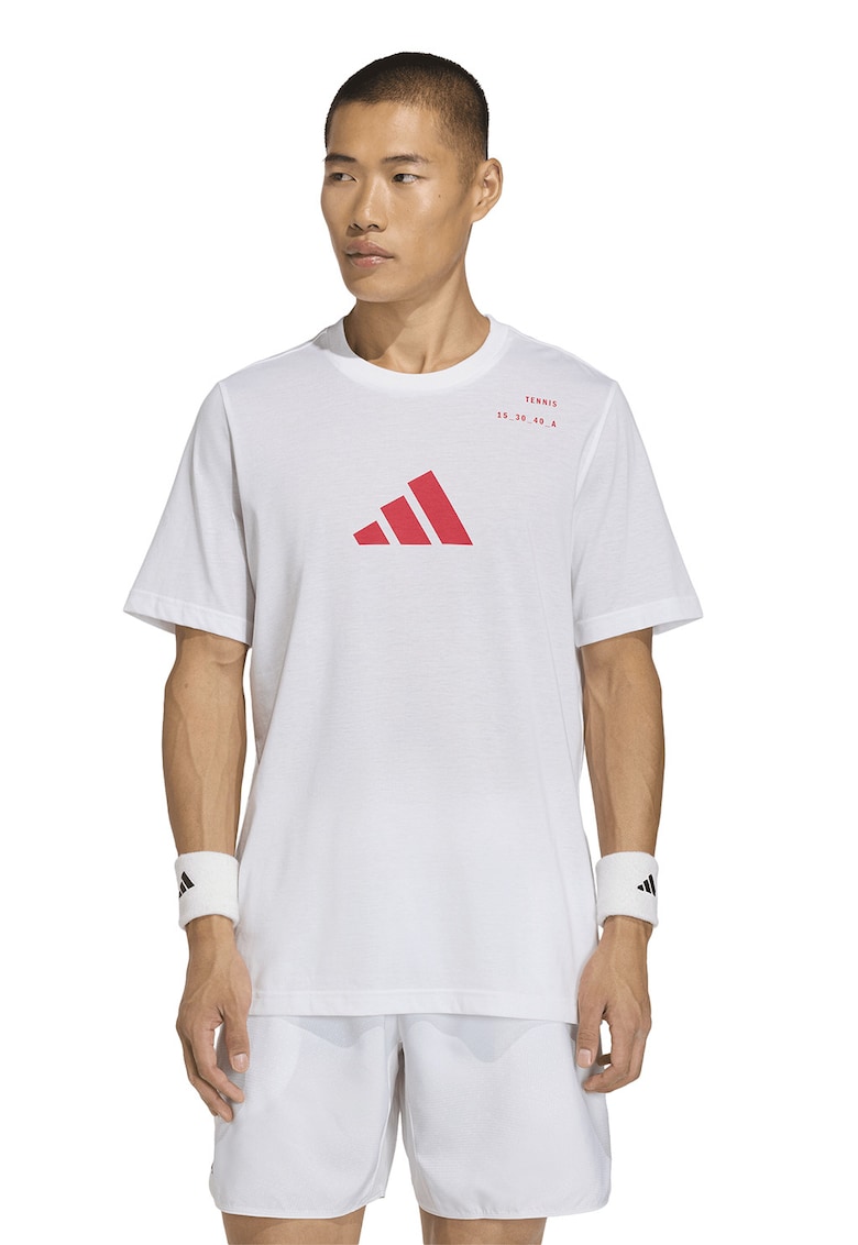 Tricou cu imprimeu grafic pentru tenis - Alb optic