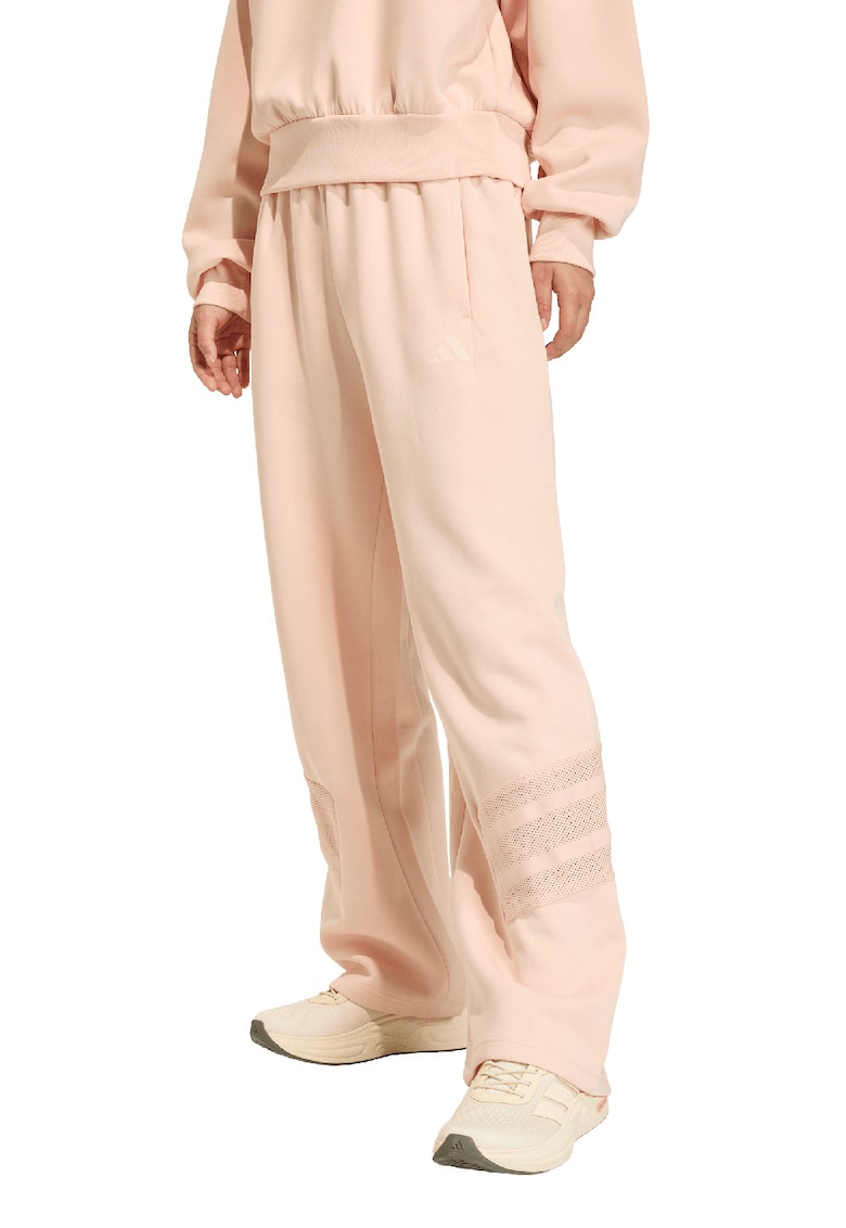 Pantaloni de trening cu croiala ampla si talie elastica - Roz somon