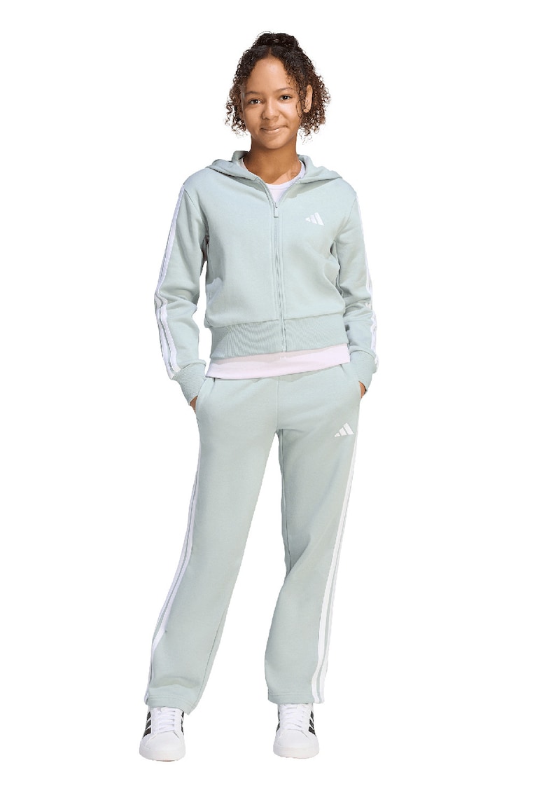 Trening din fleece cu logo - Alb/Verde pal