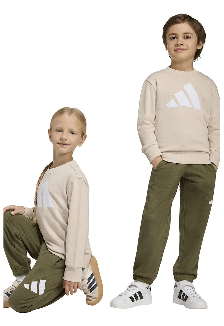 Trening din amestec de bumbac cu imprimeu logo - Verde masliniu/Crem