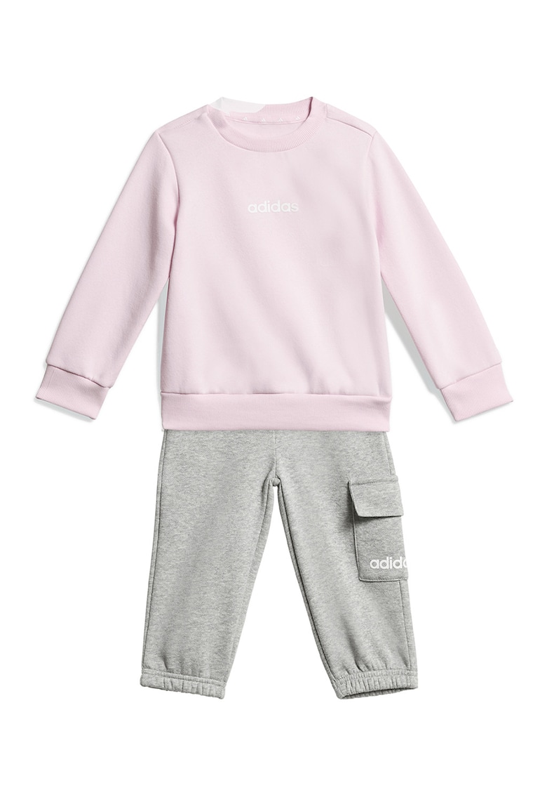 Trening din amestec de bumbac cu buzunar cargo - Roz pastel/Gri melange