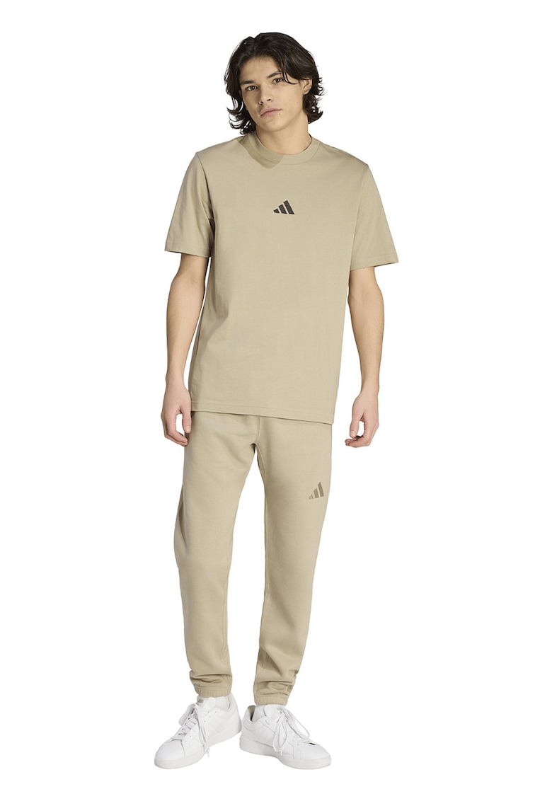 Tricou din bumbac cu logo brodat - Negru/Bej