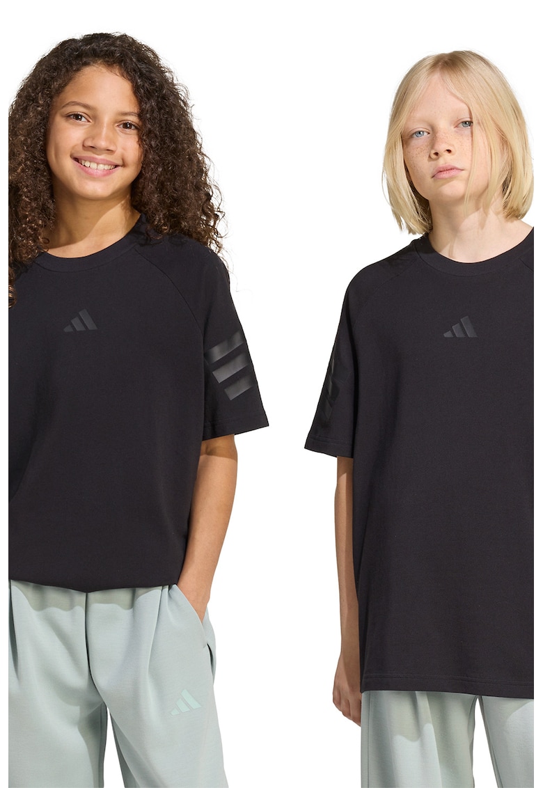 Tricou lejer unisex cu maneci raglan - Negru