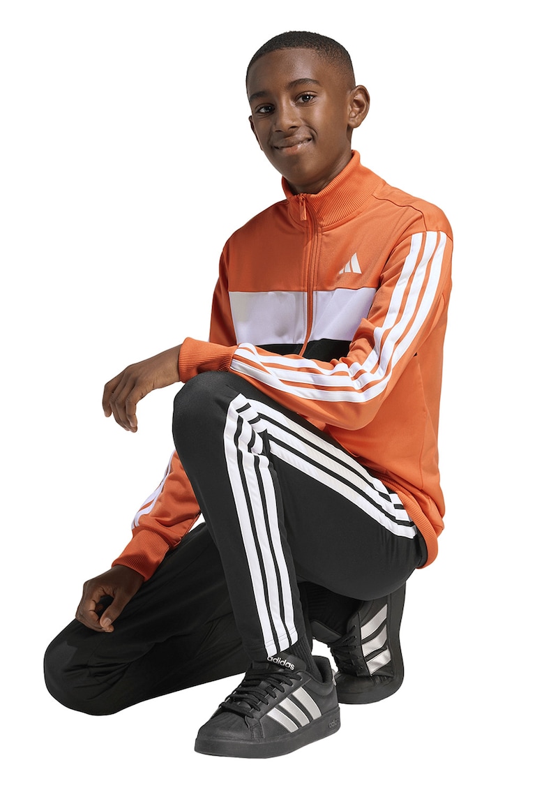 Trening cu logo si fermoar Tiberio - Alb/Negru/Portocaliu pal