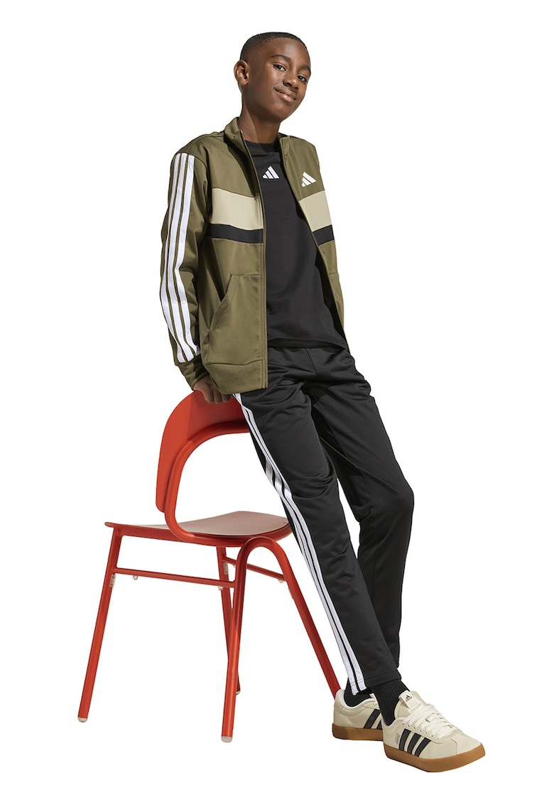 Trening cu logo si fermoar Tiberio - Alb/Negru/Verde masliniu