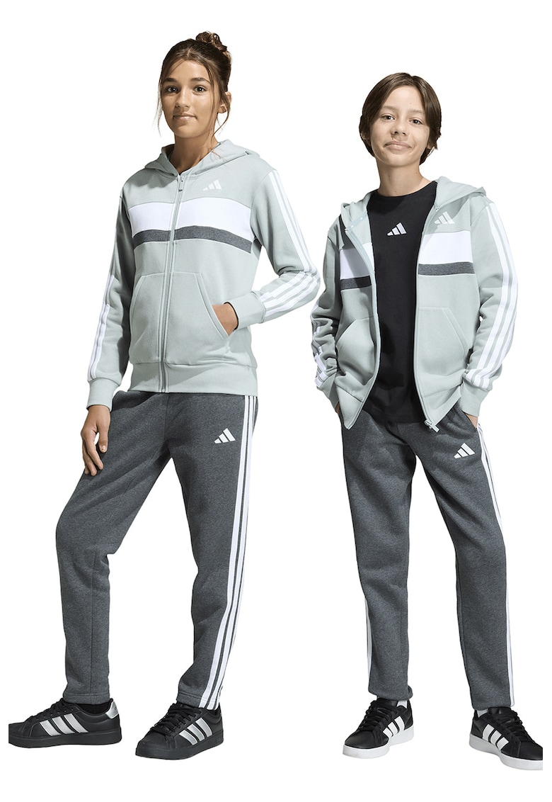 Trening din amestec de bumbac cu model logo - Alb/Verde pal/Gri inchis