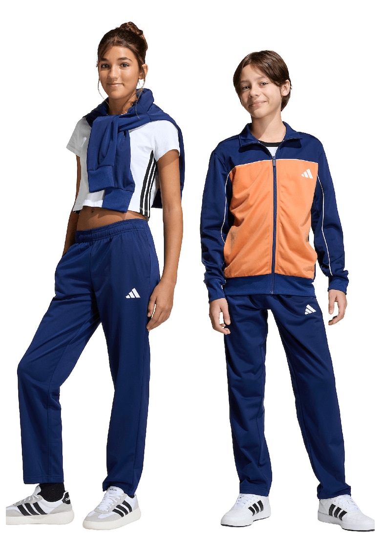 Trening cu fermoar si detalii logo - Portocaliu/Bleumarin