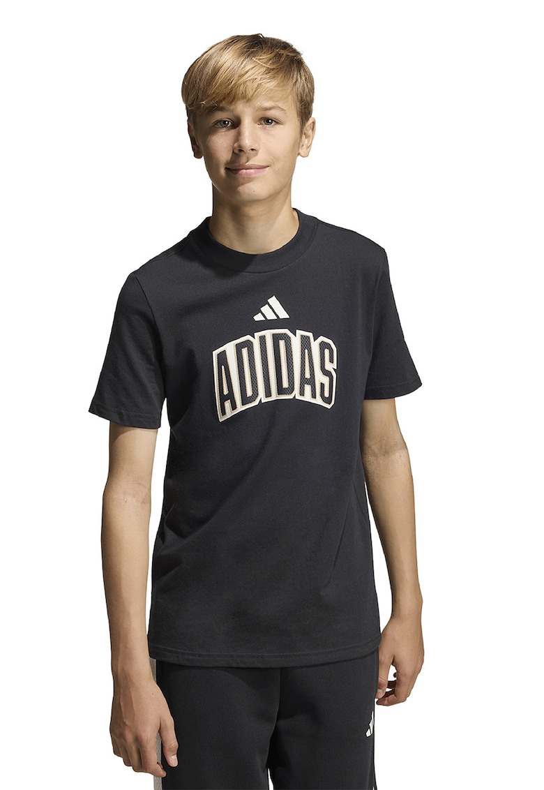 Tricou de bumbac cu logo Gfx - Negru