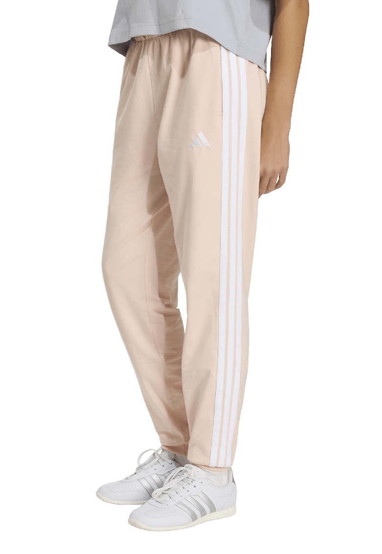 Pantaloni de trening cu buzunare laterale si snur - Alb/Piersica