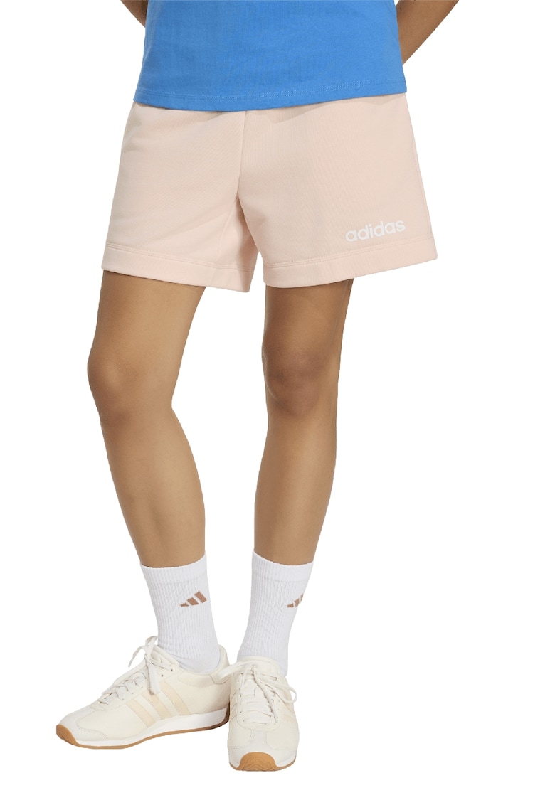 Pantaloni scurti din amestec de bumbac cu logo - Piersica