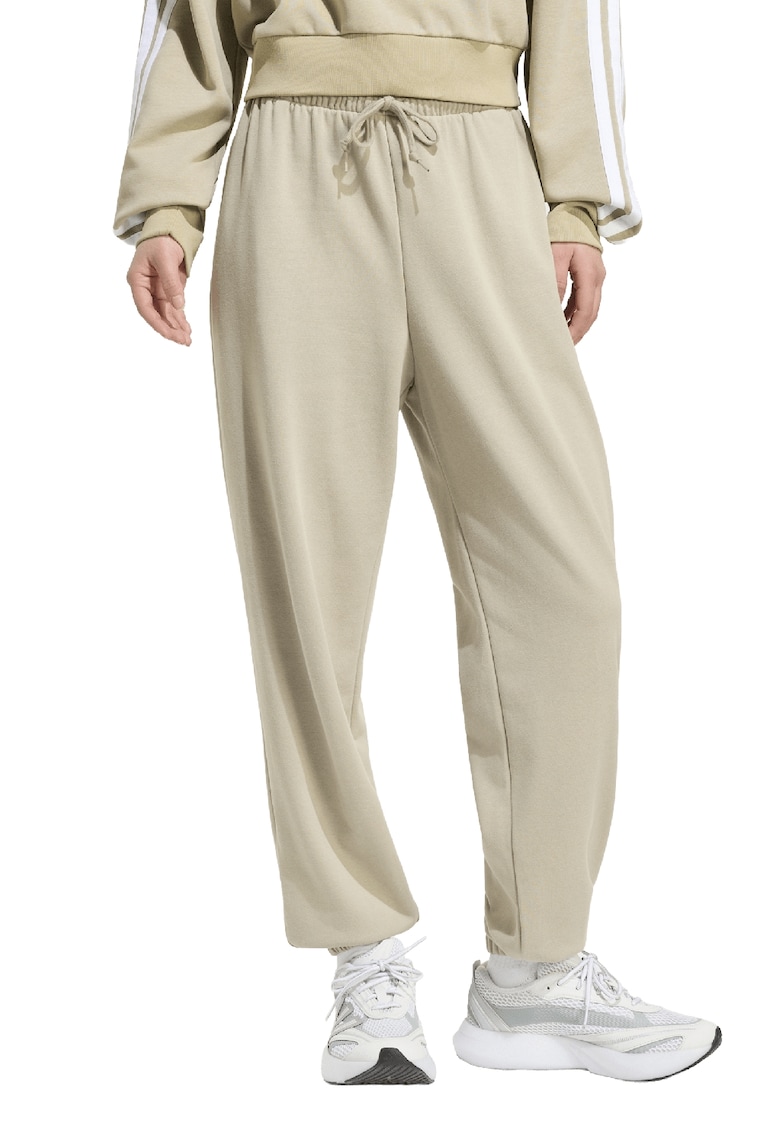 Pantaloni de trening cu snur in talie si croiala conica